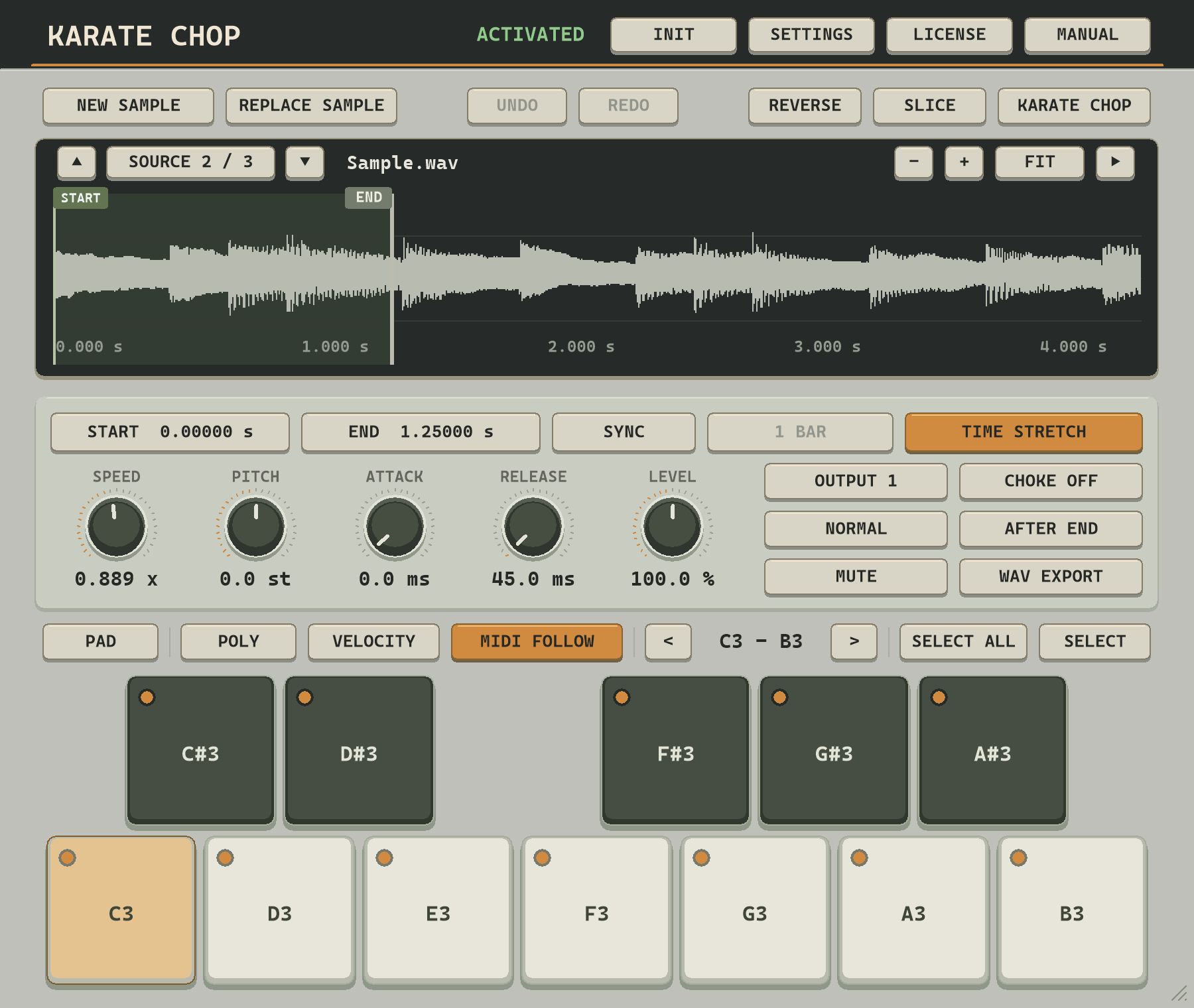 KARATE CHOP interface